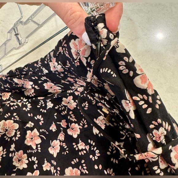 NWT $128 Free People Black Floral Bijou Smocked Crop Top & Skirt 2 pc Set 4 - Picture 6 of 9